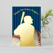 Carte De Vœux En Aluminium Anniversaire du baseball (Debout devant)