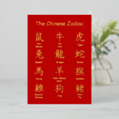 Carte De Vœux En Aluminium Apprendre à lire chinois Zodiac Animaux Nouvel An (Debout devant)