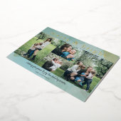 Carte De Vœux En Aluminium Aqua Merry et Bright Abstrait Photo Collage (Rotation)