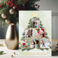 Aquarelle Arbre de Noël 6 Photo Collage Festive
