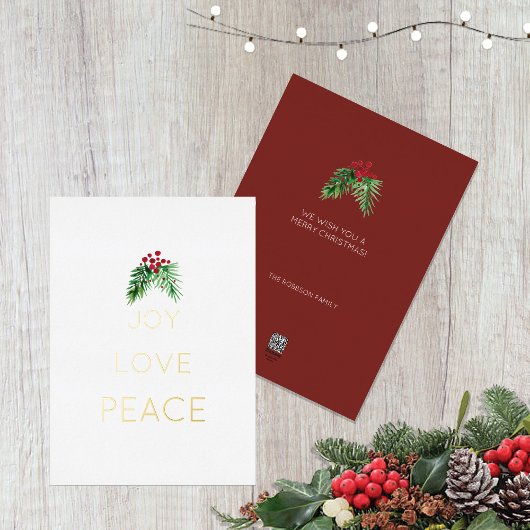 Carte De Vœux En Aluminium Aquarelle rouge de Berries