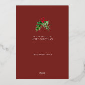 Carte De Vœux En Aluminium Aquarelle rouge de Berries (Verso)