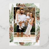 Carte De Vœux En Aluminium Aquarelle rustique Pine Cône Wreath 2 Photo (Recto)