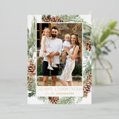 Carte De Vœux En Aluminium Aquarelle rustique Pine Cône Wreath 2 Photo (Debout devant)