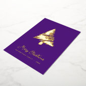 Carte De Vœux En Aluminium Arbre de Noël Abstrait Scandi Royal Purple Gold (Rotation)