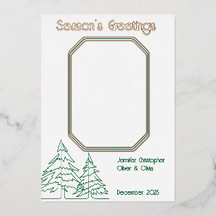 Carte De Vœux En Aluminium Arbre de Noël graphique minimal