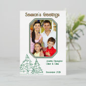 Carte De Vœux En Aluminium Arbre de Noël graphique minimal (Debout devant)