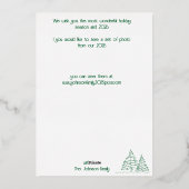 Carte De Vœux En Aluminium Arbre de Noël graphique minimal (Verso)