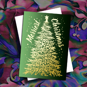 Carte De Vœux En Aluminium Arbre de Noël le plus joyeux Ombre vert de Noël