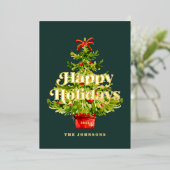 Carte De Vœux En Aluminium Arbre de Noël moderne simple et élégant (Debout devant)