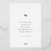 Carte De Vœux En Aluminium Arbre de Noël moderne simple et élégant (Verso)