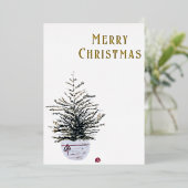 Carte De Vœux En Aluminium Arbre rustique Joyeux Noël Aquarelle (Debout devant)