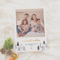 Arbres de Noël mignons en feuille métallique Carte