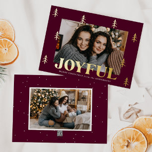 Carte De Vœux En Aluminium Arbres Joyeux Merlot 2 Photo
