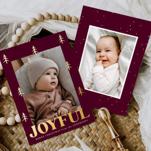 Carte De Vœux En Aluminium Arbres Joyeux Merlot 2 Photo
