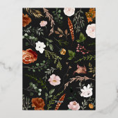 Carte De Vœux En Aluminium Arc noir de Noël photo florale élégante rustique (Verso)