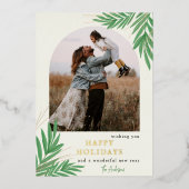 Carte De Vœux En Aluminium Arch botanique moderne de verdure Photo (Recto)