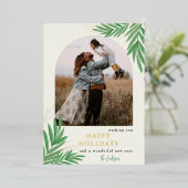 Carte De Vœux En Aluminium Arch botanique moderne de verdure Photo (Debout devant)