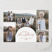 Carte De Vœux En Aluminium Arch Foil Multi Photo Joyeux Noël (Recto)