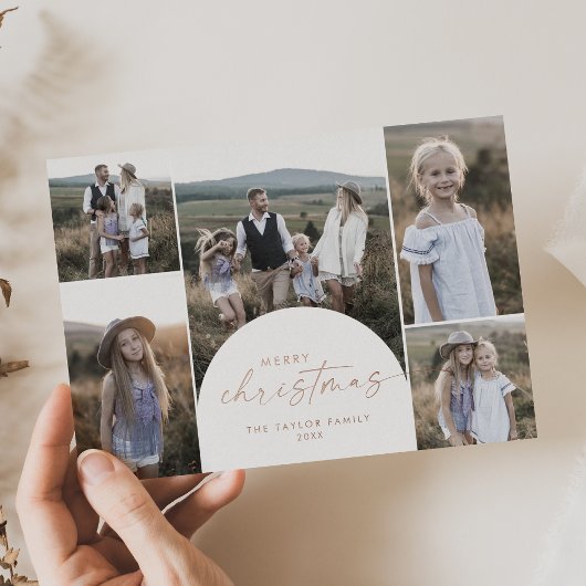 Carte De Vœux En Aluminium Arch Foil Multi Photo Joyeux Noël