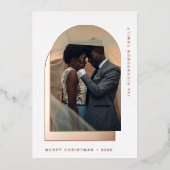 Carte De Vœux En Aluminium Arche de Noël simple | Deux photos modernes (Recto)