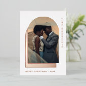 Carte De Vœux En Aluminium Arche de Noël simple | Deux photos modernes (Debout devant)