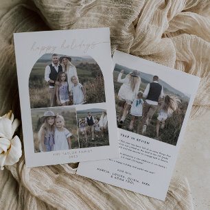 Carte De Vœux En Aluminium Arche moderne   Foil Photo Collage Famille