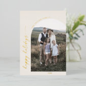 Carte De Vœux En Aluminium Arche moderne | Revue de l'année photo de la crème (Debout devant)