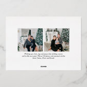 Carte De Vœux En Aluminium Ardoise Festive et tatan Rose or Plaid Photo (Verso)