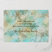 Carte De Vœux En Aluminium Art abstrait moderne Joyeux Noël (Verso)