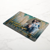 Carte De Vœux En Aluminium Art Abstrait Winter Wonderland Art Gold (Rotation)