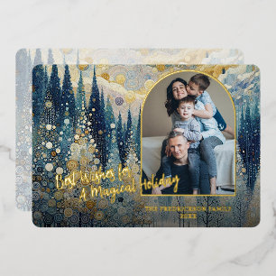Carte De Vœux En Aluminium Art Classique Artistique Tendance Hiver Merveilleu