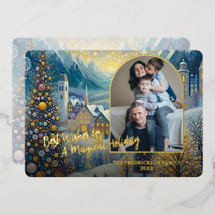 Carte De Vœux En Aluminium Art Classique Tendance Hivernal Monde Artistique O