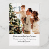 Carte De Vœux En Aluminium Art Déco Reindee de Noël Photo Deep Blue Gold (Verso)