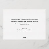 Carte De Vœux En Aluminium Audacieuse Typographie moderne Photo Happy Hallowe (Verso)