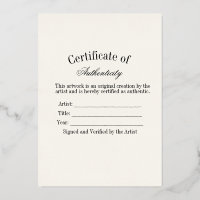 Autocollant de Certificat d'Authenticité Luxe | Iv