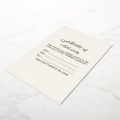 Carte De Vœux En Aluminium Autocollant de Certificat d'Authenticité Luxe | Iv (Rotation)