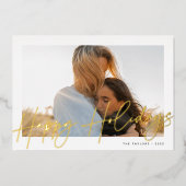 Carte De Vœux En Aluminium Autographe | Joyeuses fêtes photo horizontale (Recto)