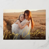 Carte De Vœux En Aluminium Autographe | Joyeux Noël photo horizontale (Recto)