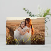 Carte De Vœux En Aluminium Autographe | Joyeux Noël photo horizontale (Debout devant)