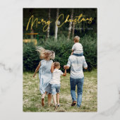 Carte De Vœux En Aluminium Autographe | Joyeux Noël photo verticale (Recto)