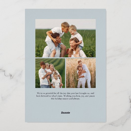 Carte De Vœux En Aluminium Autographe | Joyeux Noël photo verticale (Verso)