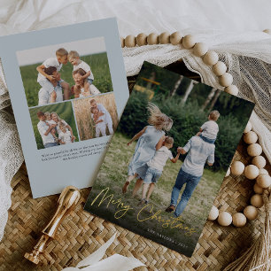 Carte De Vœux En Aluminium Autographe Joyeux Noël photo verticale