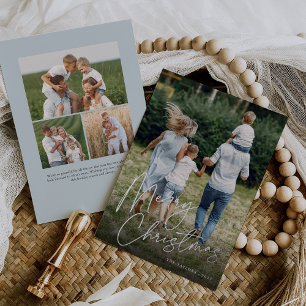 Carte De Vœux En Aluminium Autographe Joyeux Noël photo verticale