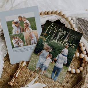 Carte De Vœux En Aluminium Autographe Joyeux Noël photo verticale