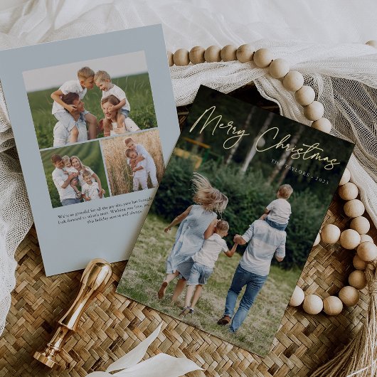 Carte De Vœux En Aluminium Autographe | Joyeux Noël photo verticale