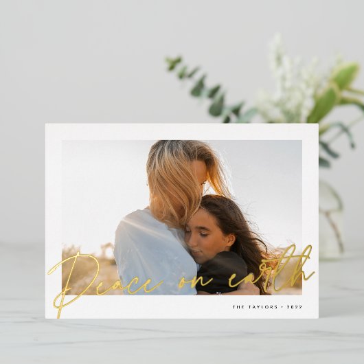 Carte De Vœux En Aluminium Autographe | Paix sur Terre (Debout devant)