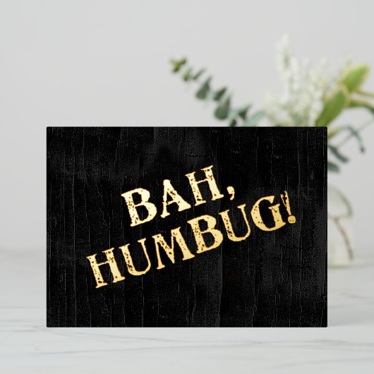 Carte De Vœux En Aluminium Bah Humbug (Debout devant)