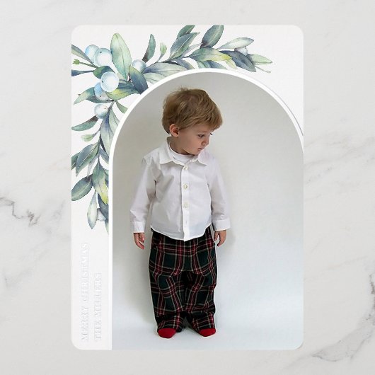 Carte De Vœux En Aluminium Baies d'hiver Blancs photo (Recto)