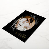 Carte De Vœux En Aluminium Baies d'hiver Branches joyeuses Gris Noir Réel (Rotation)